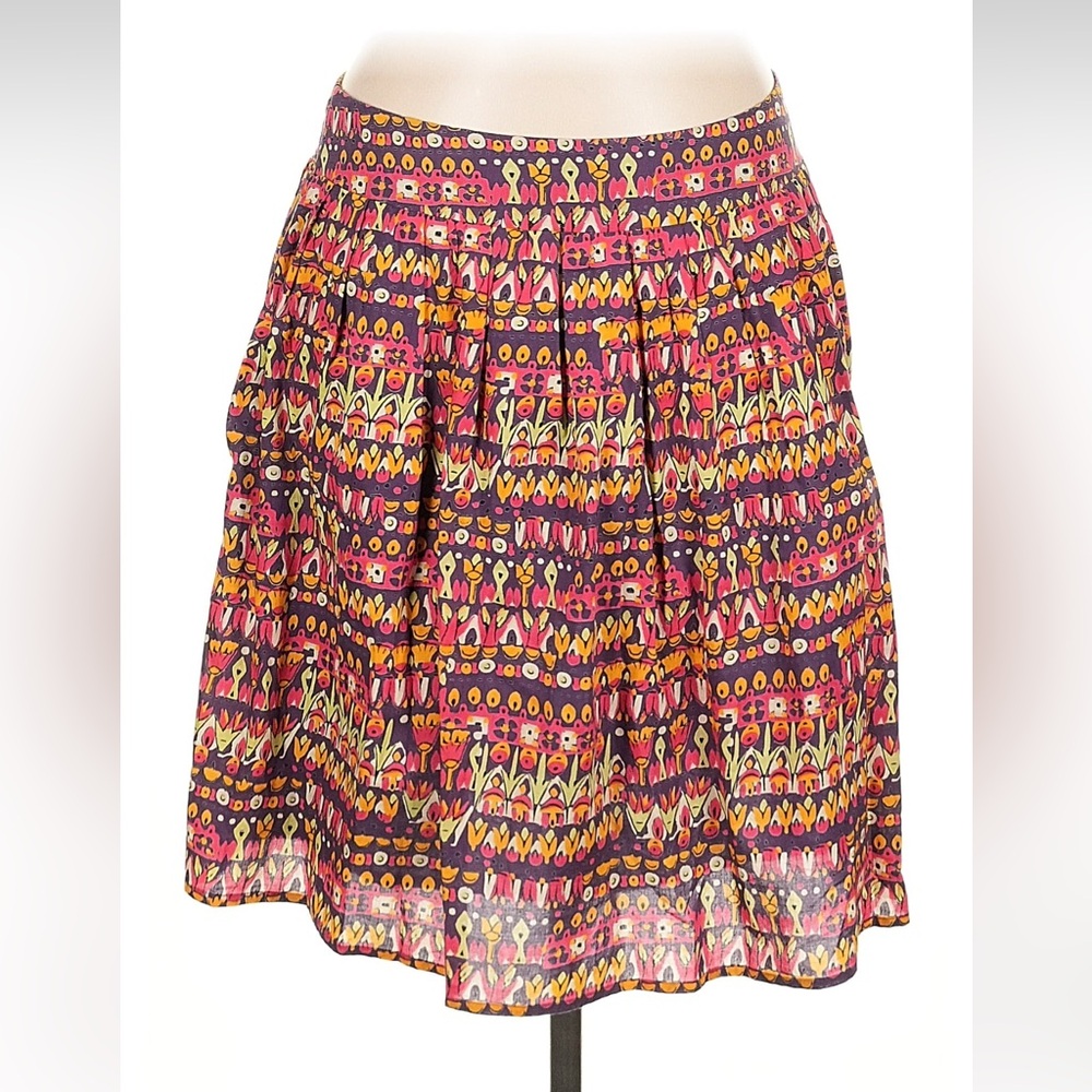 Anthropologie Edme & Esyllte Chic A-Line Floral Multi Color Boho Mini Skirt Med.